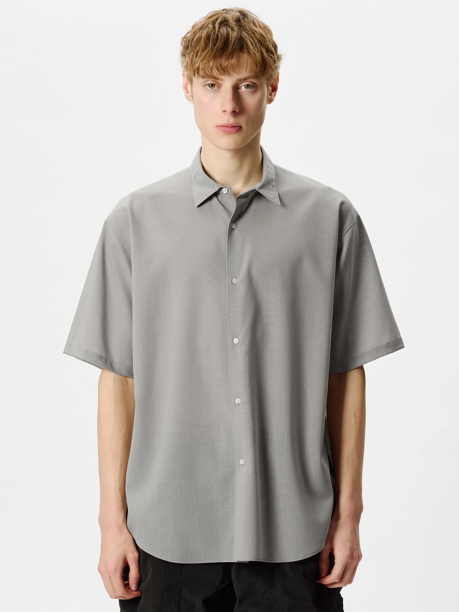High Twisted Wool Relax S/S Shirt