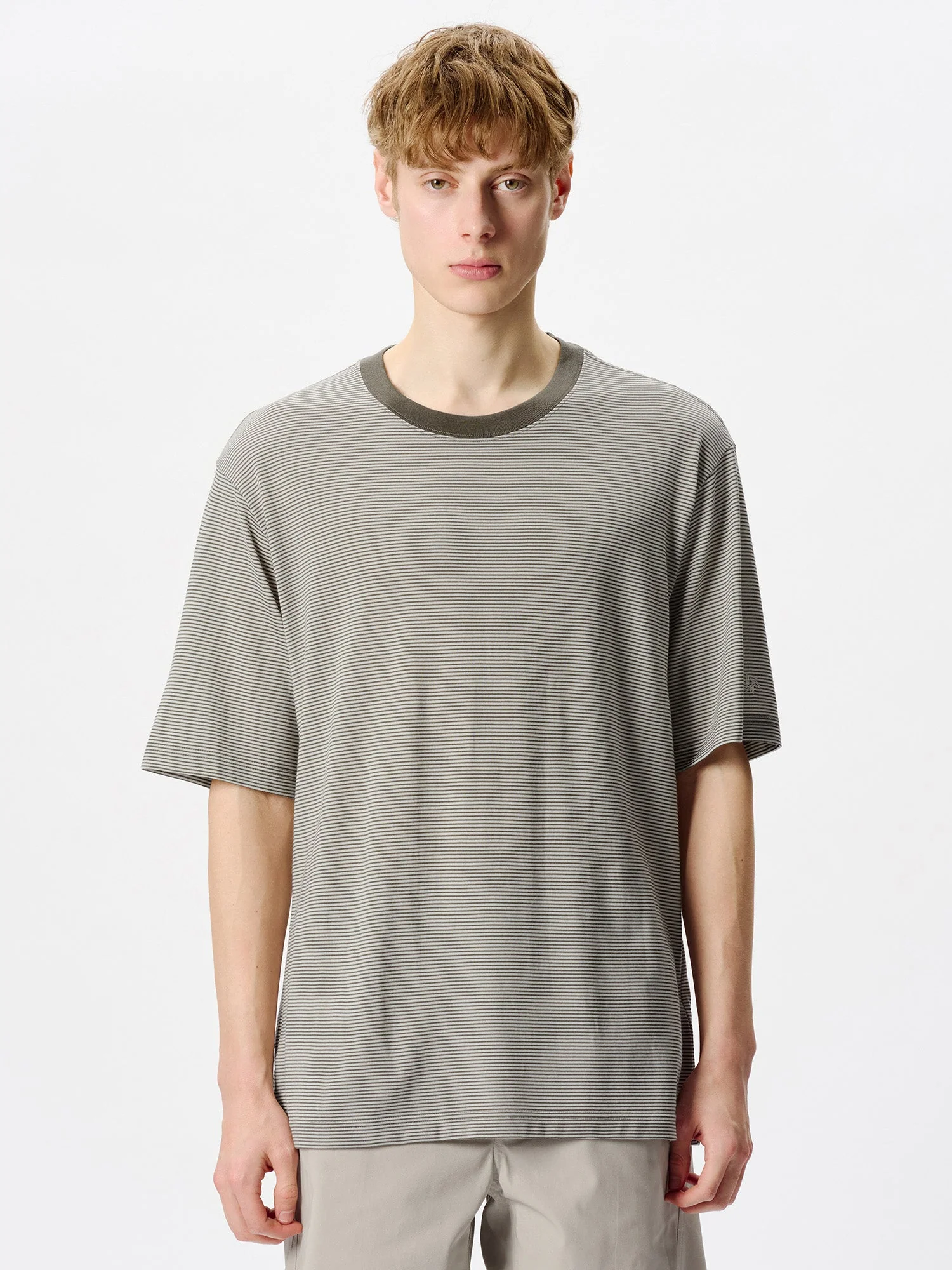 Striped Wool x Lyocell Jersey T-shirt