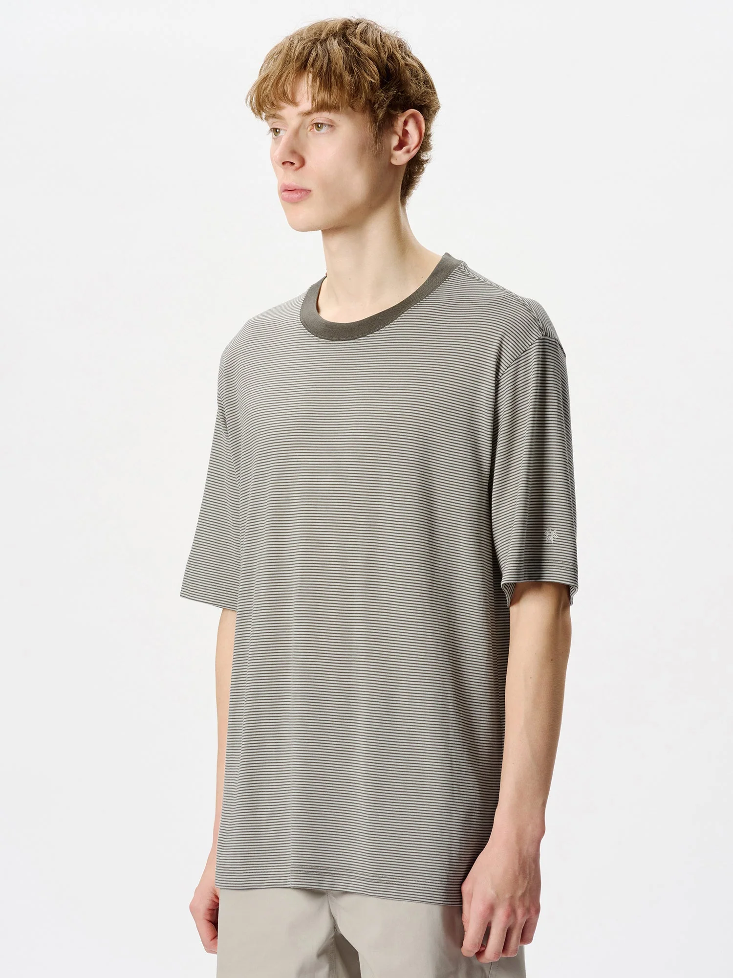 Striped Wool x Lyocell Jersey T-shirt - Image 5