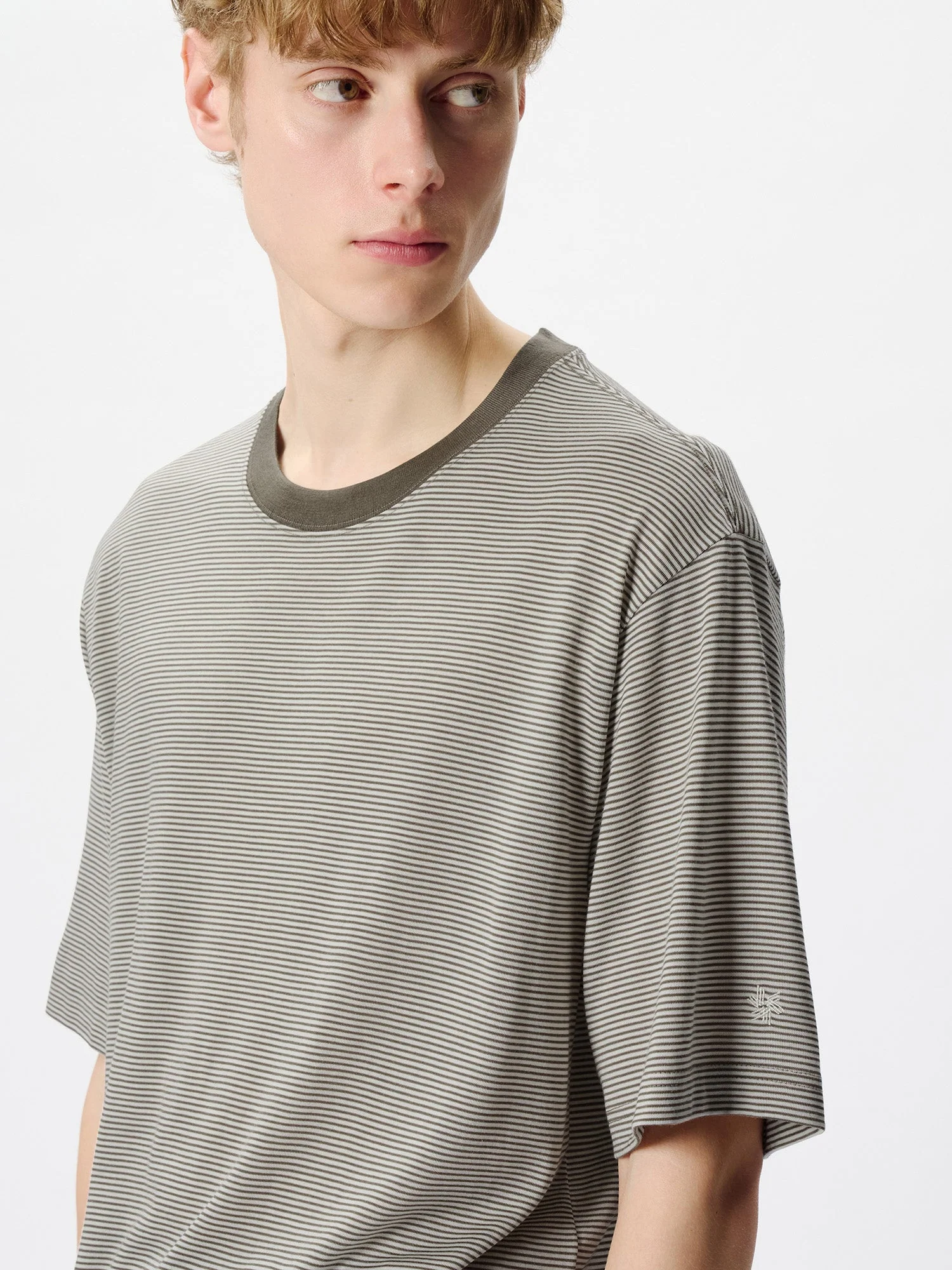 Striped Wool x Lyocell Jersey T-shirt - Image 9