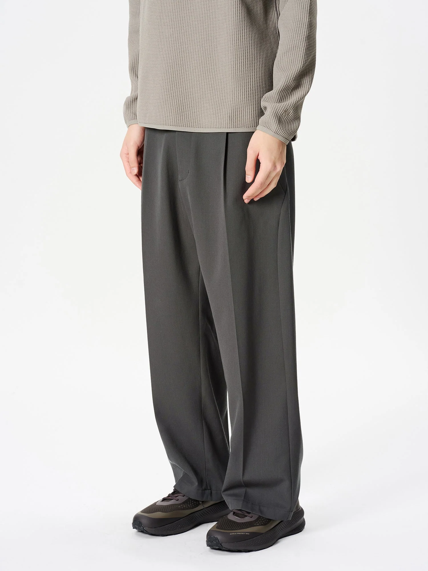 One Tuck Straight Wool Pants - Image 5