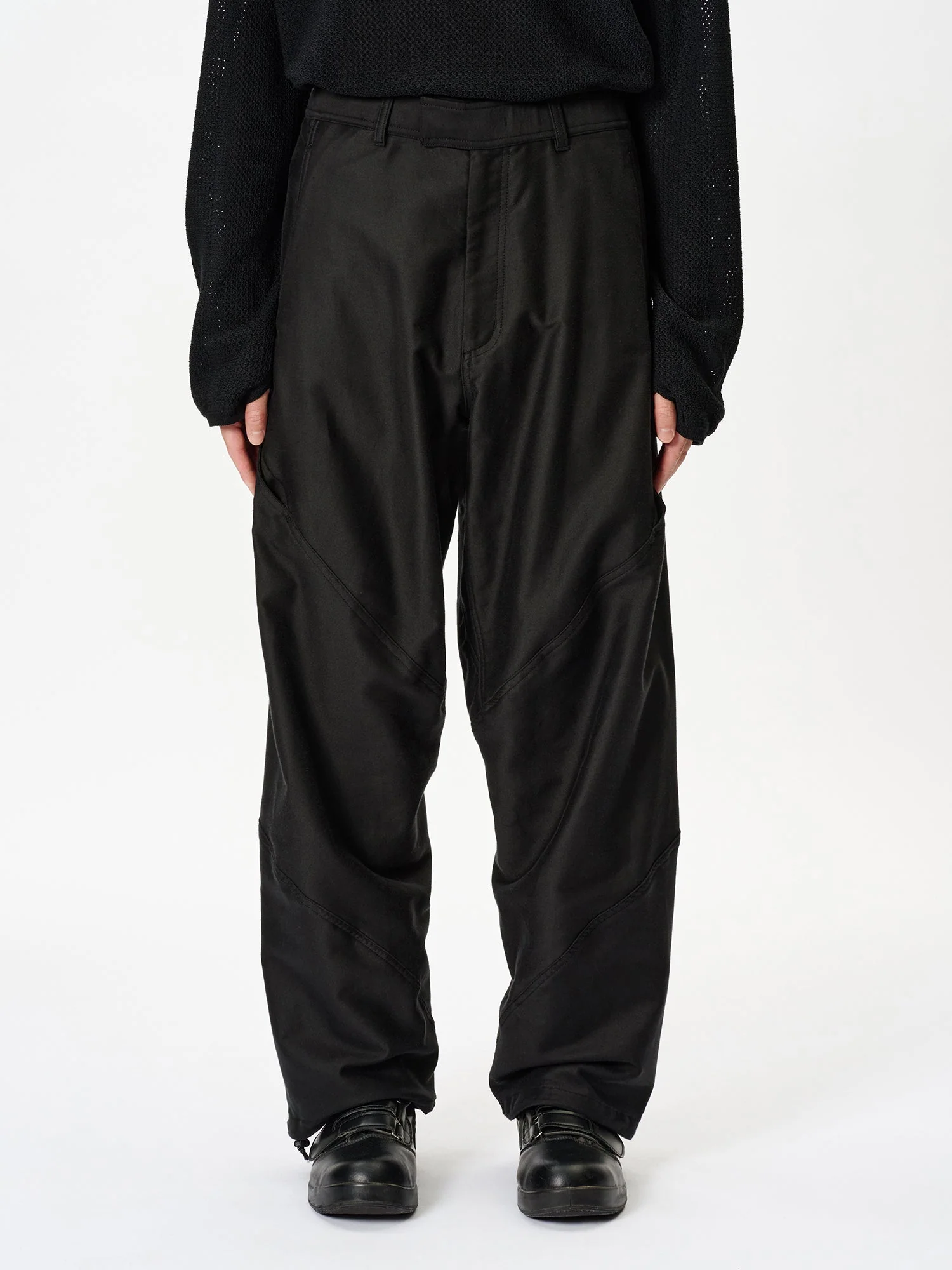 Goldwin 0 Cotton Silk Blend Helicoid Wide Pants